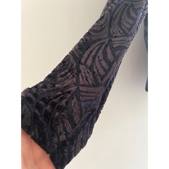 Hanky Panky Zip-up Shacket Sheer Purple Abstract Velvet Design Size Medium JL - Picture 2 of 9